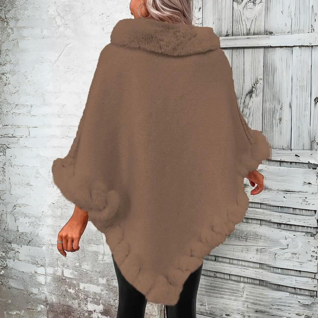 Strikket Varm Cape til Damer | Uld & Bomuld | Alsidig & Sofistikeret Design | Flere Farvemuligheder | Komfortabel & Holdbar Til Hverdag & Fest