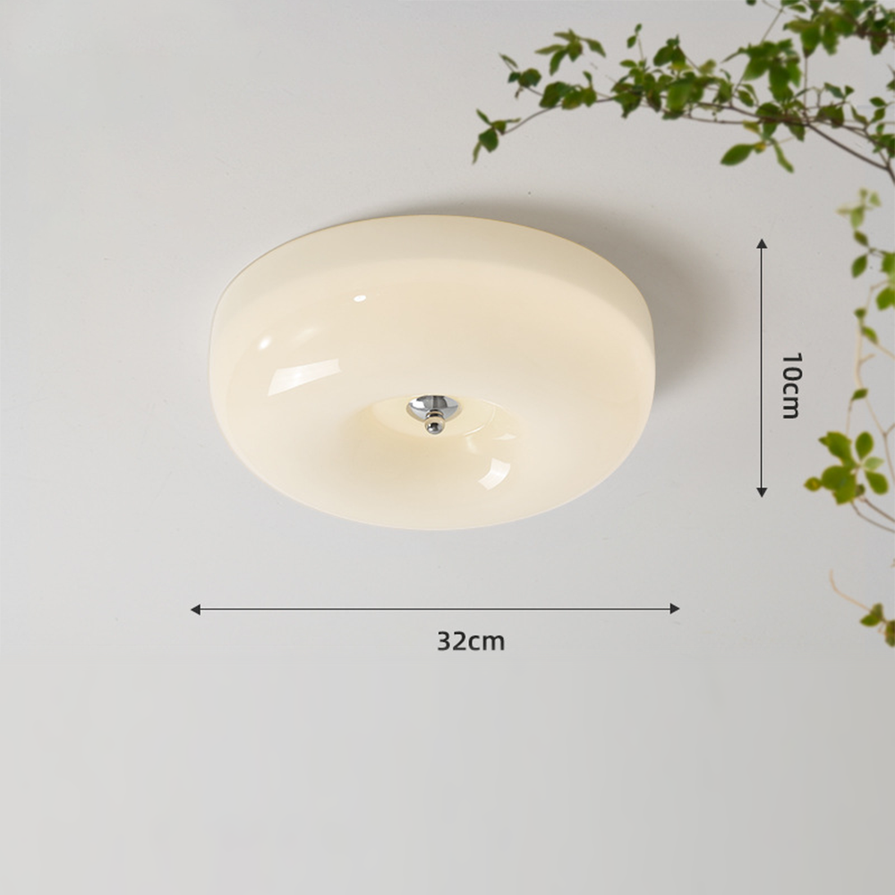 Suspension en verre et métal | Source lumineuse LED | Lumière chaude | Ampoule incluse | Diamètre 32/40/46 cm | Hauteur 10 cm | Certifié CE UL