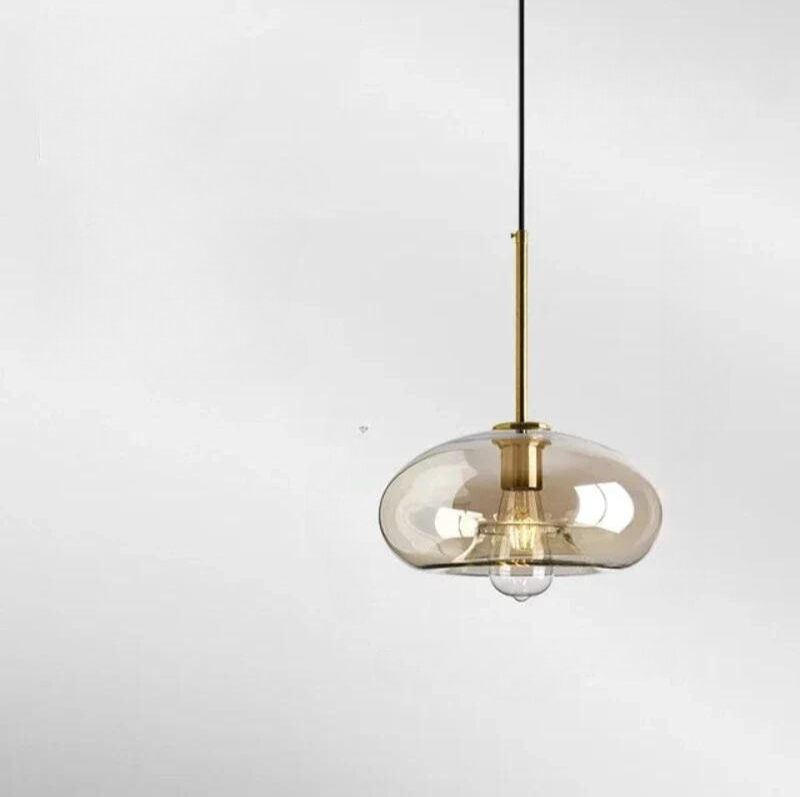 Suspension en verre design nordique | Minimalisme scandinave | Éclairage atmosphérique | Qualité durable | Douille E27 | Verre et métal | Décoration