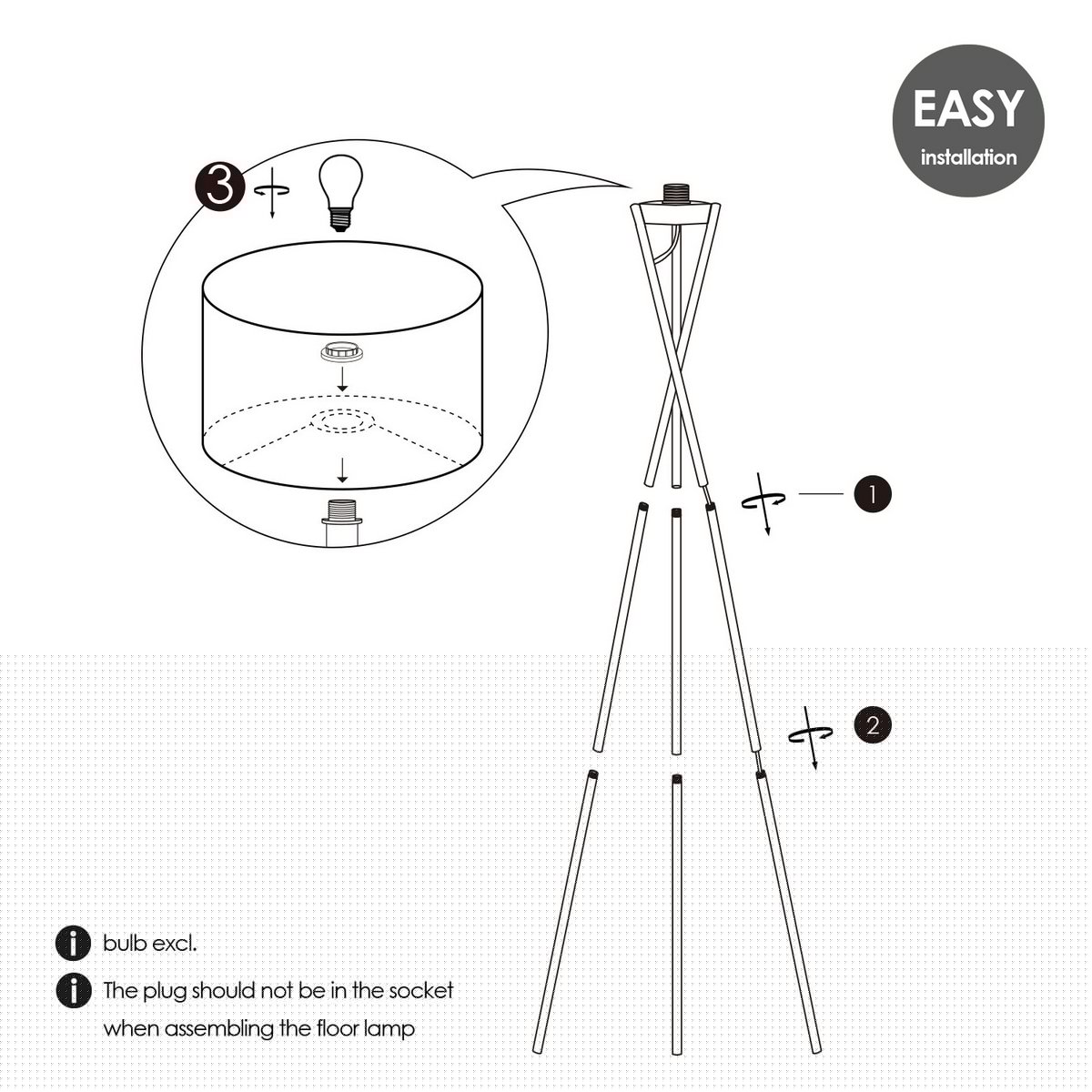 Messingben | Anthrazit Lampenschirm | Exklusives Design | 166 cm hoch | Wohnkultur | Home Sweet Home | E27 LED