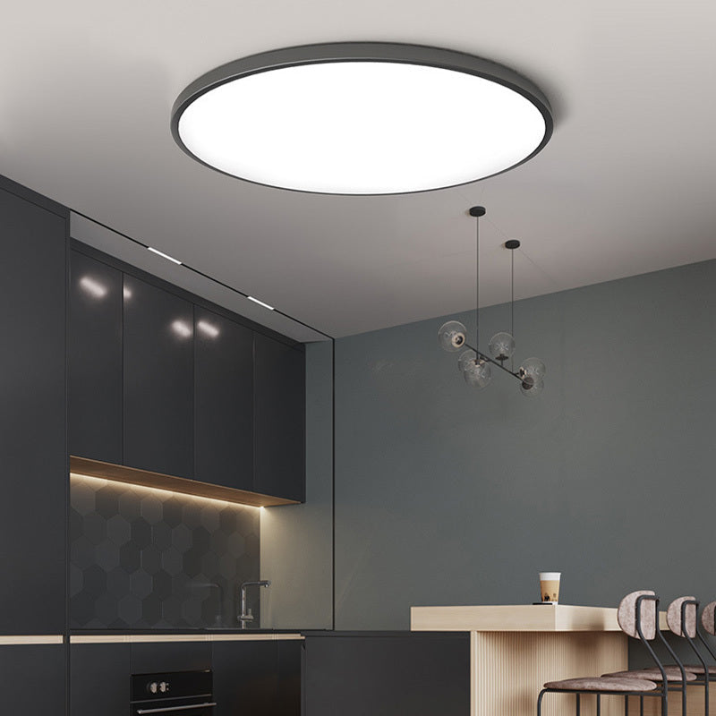 AstraCircle LED | Nowoczesna okrągła lampa sufitowa | Biało-czarny metalowy design | Energooszczędne oświetlenie | Idealna do jadalni
