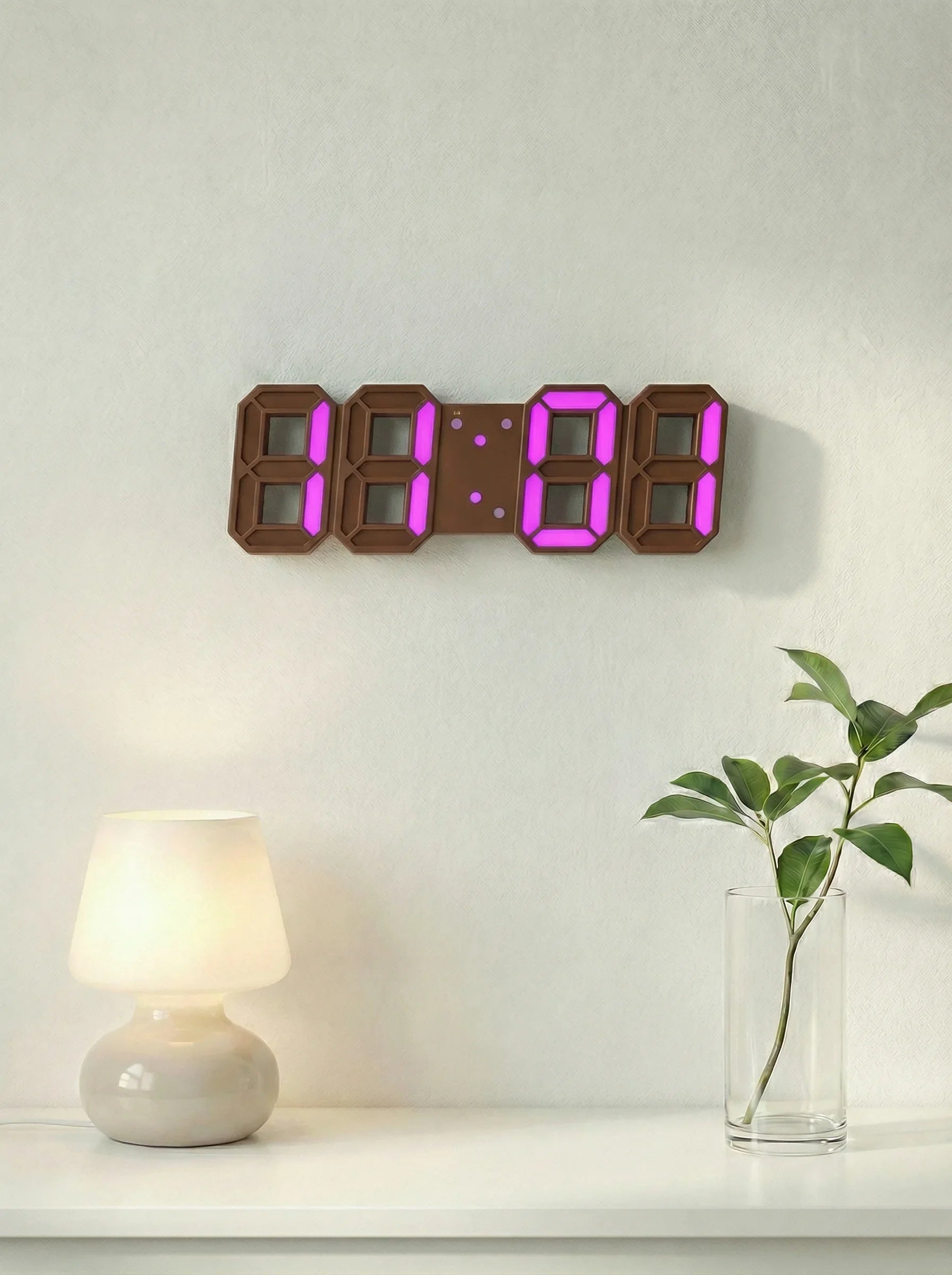 LED-väggklocka | Digital display för hem och kontor | Modern design för tidskontroll | Enkel läsning | Perfekt för miljöer med svagt ljus