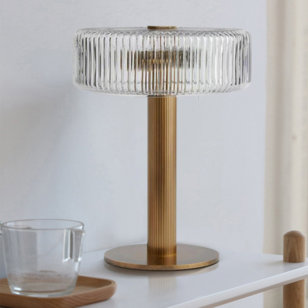 Socle de lampe moderne en verre | Finition or | Douille E27 | Pour chambre à coucher salle à manger | Design élégant | 23 cm de hauteur | Éclairage