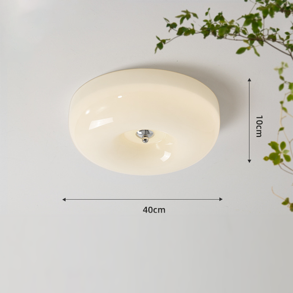 Suspension en verre et métal | Source lumineuse LED | Lumière chaude | Ampoule incluse | Diamètre 32/40/46 cm | Hauteur 10 cm | Certifié CE UL