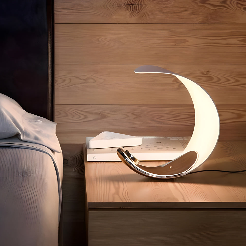 LumiMoon | LED-Moonlampe | Touch-Dimmung | 35x20x10 cm | Aluminium | 7W | 3000K | Modernes Design | Energieeffiziente