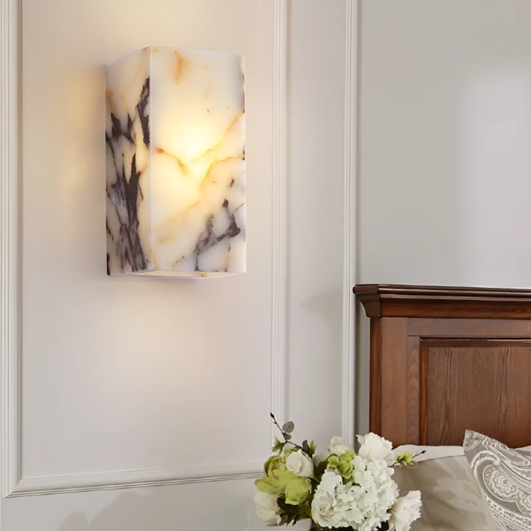Marmo Luce | Luxe Wandlamp van steen – Marmerstructuur