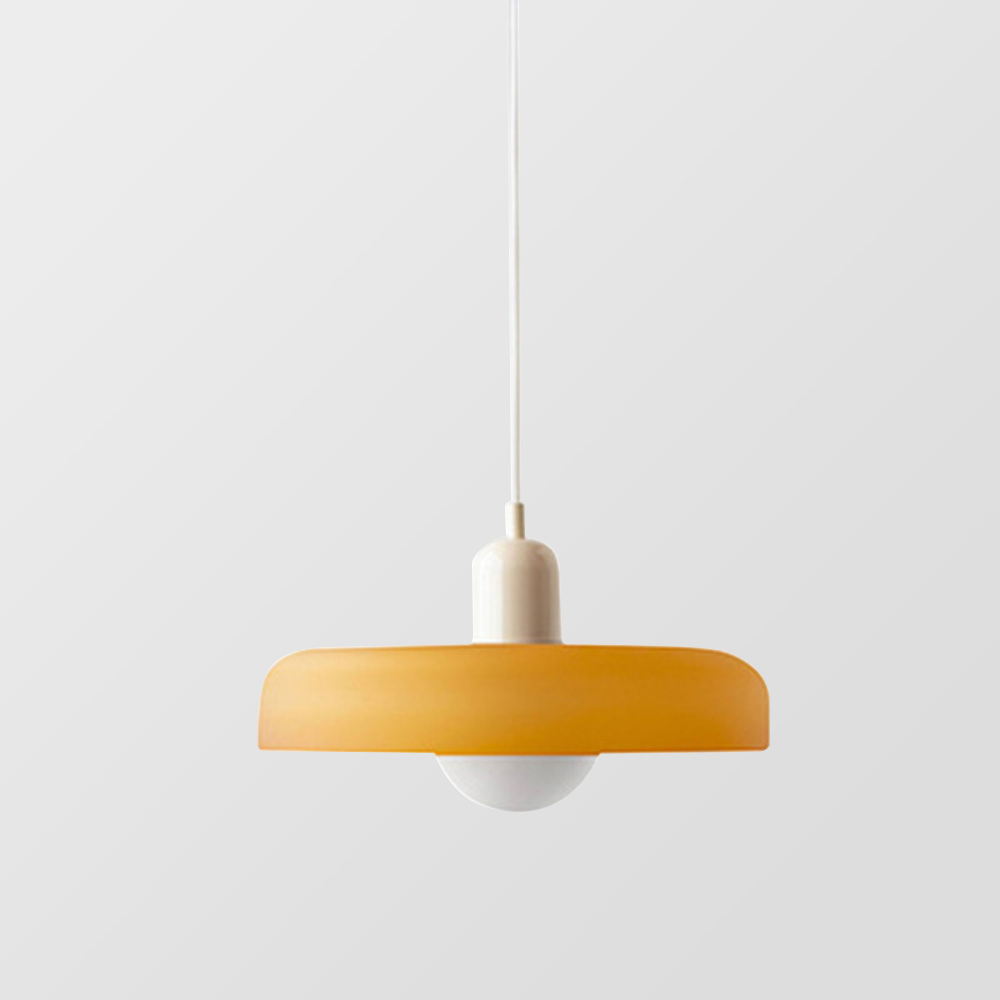 Bauhaus pendel | Farvet glas | Moderne design | Energibesparende lyskilde | Funktionel elegance | Ideel til stue og spisestue | Livlig touch | Elegant detaljeret belysning | Alsidig og stilfuld lampe