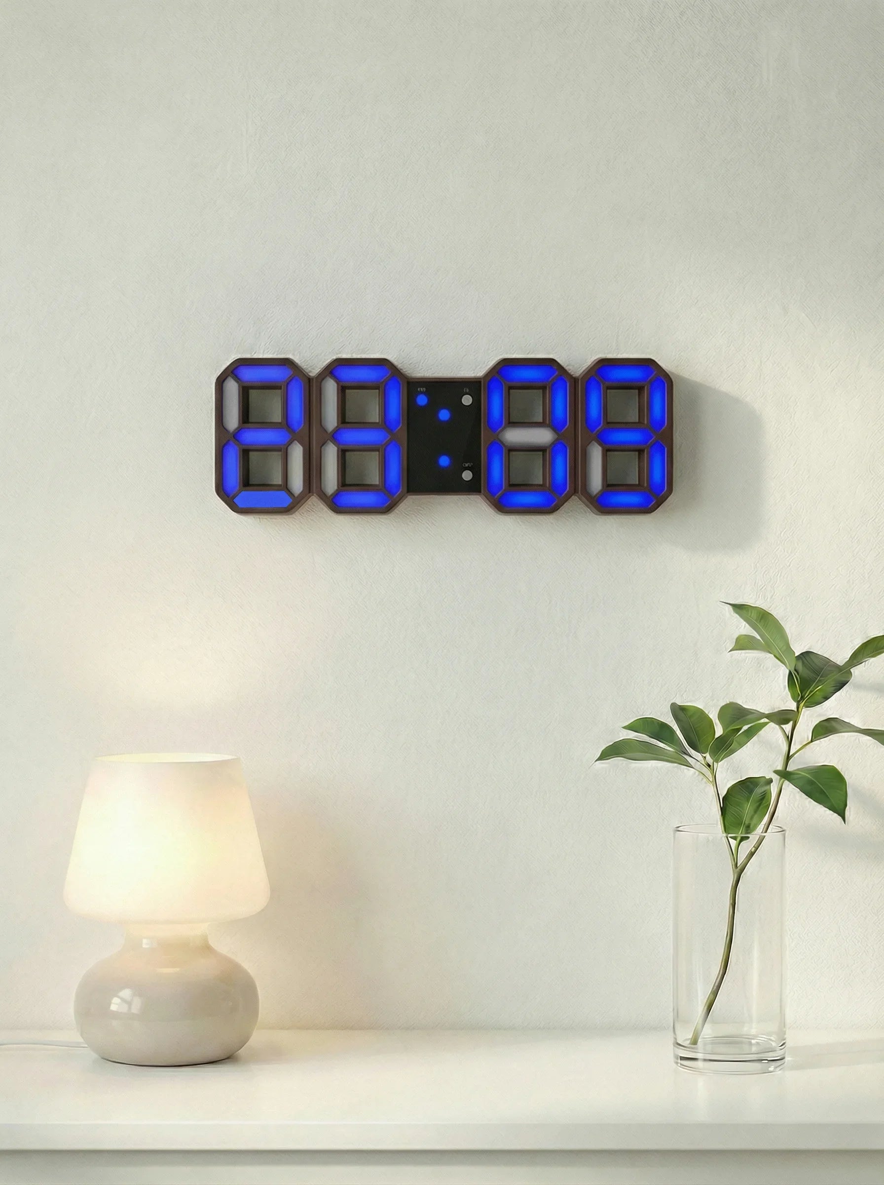 LED-väggklocka | Digital display för hem och kontor | Modern design för tidskontroll | Enkel läsning | Perfekt för miljöer med svagt ljus