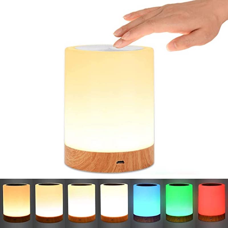 Lampa dotykowa | Zmiana koloru RGB | Akumulatorowa | 2800K-3100K | Dioda LED | Światło przyjazne dla oczu 360° | Ładowanie przez USB | 9 x 9 x 12 cm
