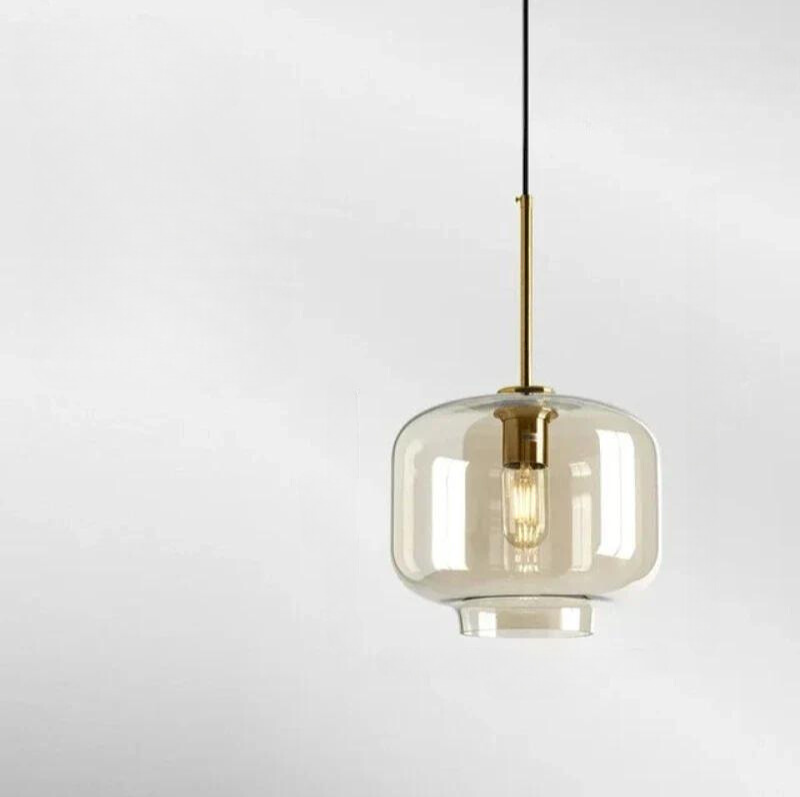 Suspension en verre design nordique | Minimalisme scandinave | Éclairage atmosphérique | Qualité durable | Douille E27 | Verre et métal | Décoration