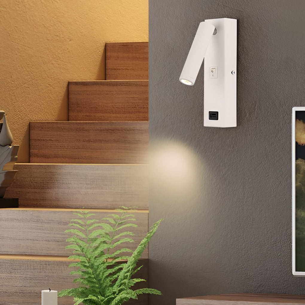 Luxi Light | Justierbare LED-Wandleuchte | USB-Ladung | Modernes Design | Leseleuchte | 30x10x5 cm | Metall | Eingebauter