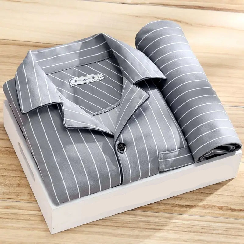 David | Blød Silkeblød Pyjamas til Mænd | Klassisk Skjorte Design | Åndbart og Komfortabelt Stof