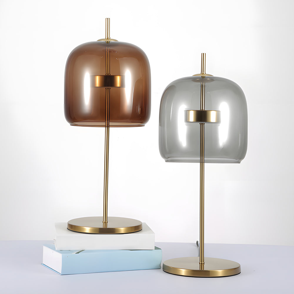 LumiLux | Verre Fumé | Éclairage de Table Convivial | Design Élégant Chic | Idéal pour Chambre à Coucher | Lueur Chaude Décorative | Intérieur