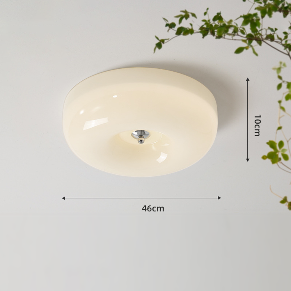 Suspension en verre et métal | Source lumineuse LED | Lumière chaude | Ampoule incluse | Diamètre 32/40/46 cm | Hauteur 10 cm | Certifié CE UL