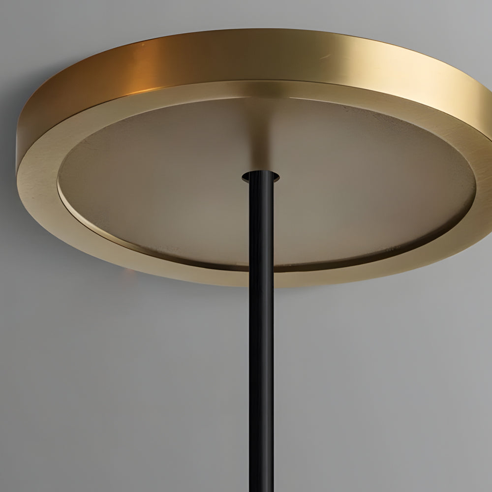 Geometryczna lampa sufitowa LED | Kryształowe detale | Regulowana wysokość | Wykończenie w kolorze mosiądzu i czerni | Ciepłe i białe światło