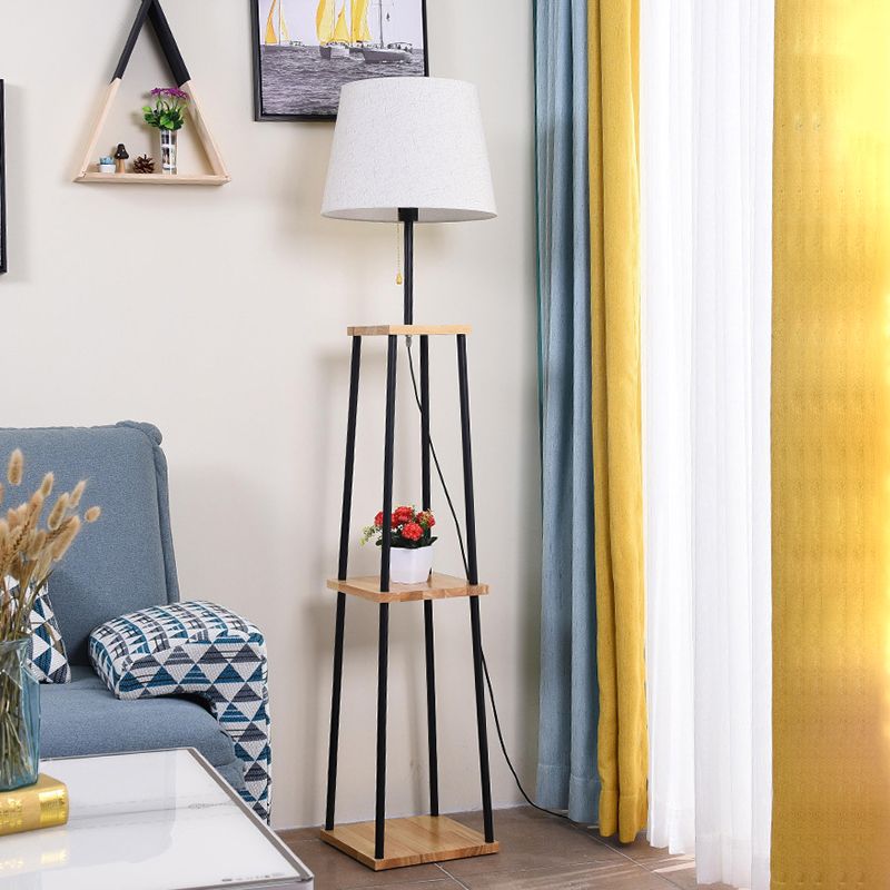 Moderne Stehlampe mit Regalen | Savionia | Praktische Aufbewahrung | Elegante Beleuchtung | Robuste Konstruktion | Wohn- und Schlafzimmerfreundlich