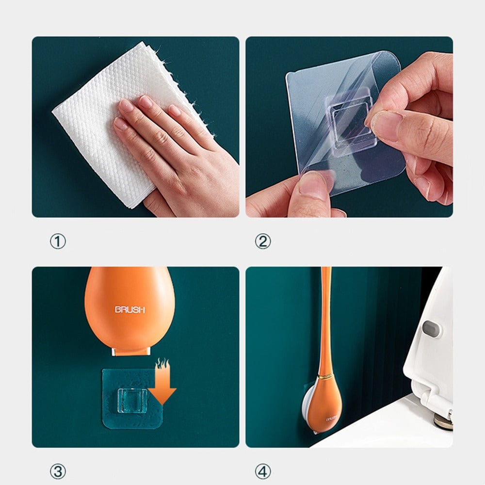 PureBrush | Elegant WC-børste med antibakterielt silikonehoved