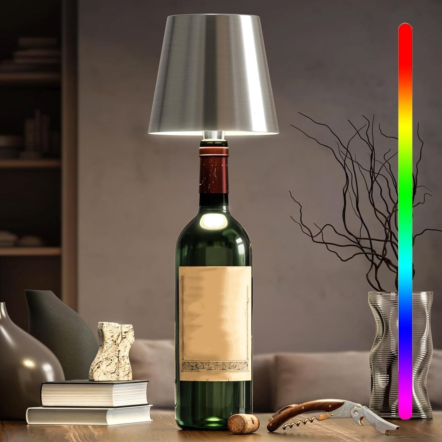 Lampe à flasque | Contrôle tactile | Intensité lumineuse dimmable | Portable et rechargeable | Chargement USB | Jusqu'à 48 heures de lumière | Trois