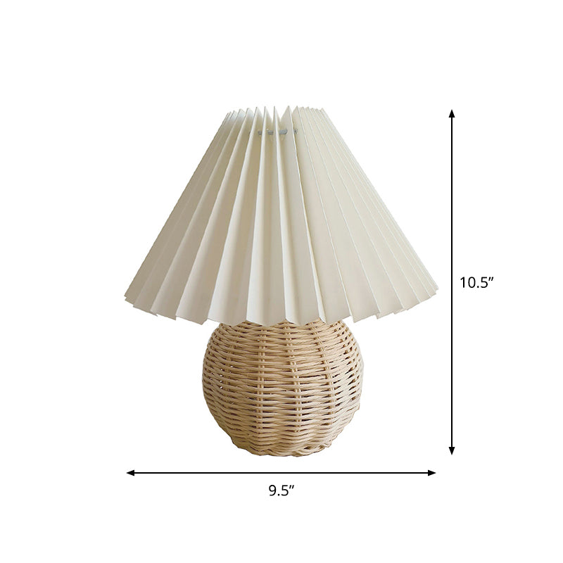 Lampe en rotin de bambou naturel | Abat-jour moderne en forme de pagode | Parfait pour la chambre ou le salon | Éclairage doux | Abat-jour en tissu
