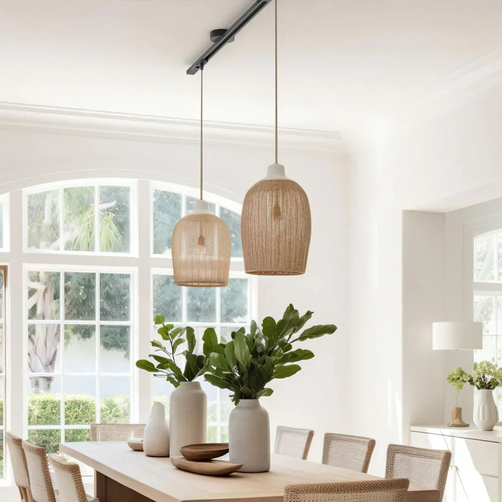 Morris Loftskinne til Pendellampe | 360° Rotationsdesign | Universal kompatibilitet | Fleksibel installering | Sort aluminium | Inkl. 3 lyskilder | Let positioneringsjustering | Moderne belysningsløsning