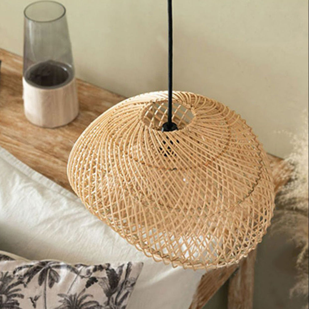 Bauhaus-inspirierte Deckenlampe | Handgefertigtes wolkenförmiges Design | Rattan & Eisen | Elegante Beleuchtung für moderne Häuser | E27 Fassung