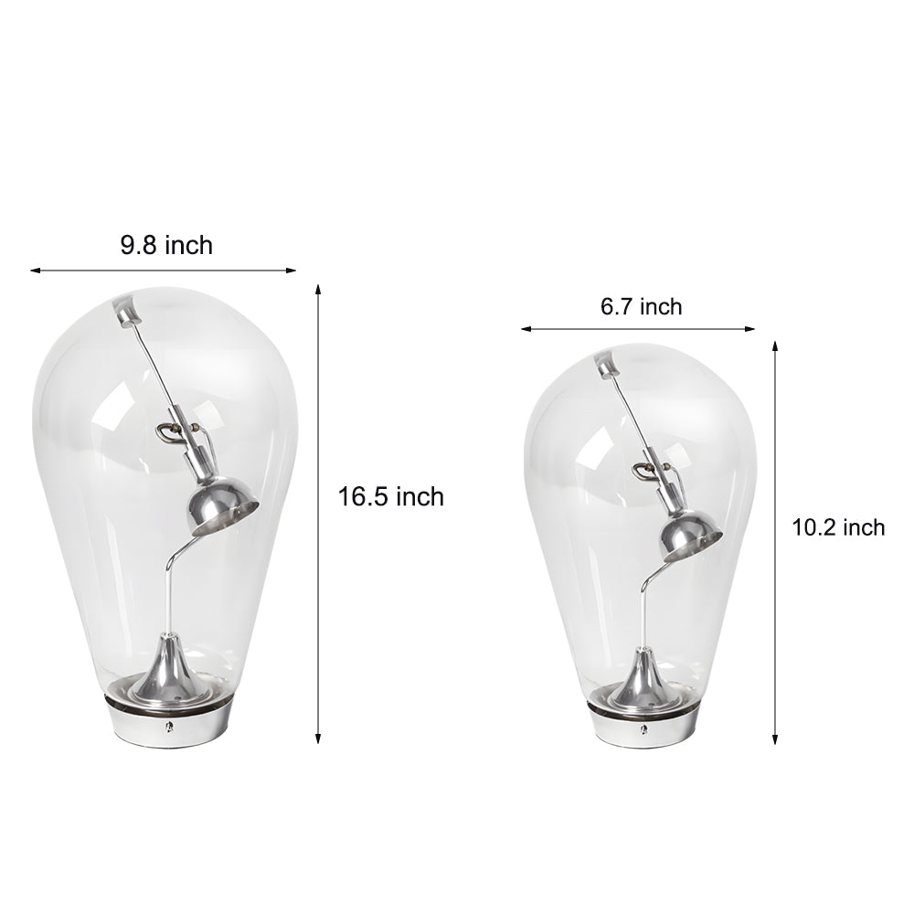LumiGlow | Lampe en verre moderne | Tactile dimmable | LED | Design industriel | Compact 25x20 cm | Éclairage intégré | Écologique | 3000K Blanc