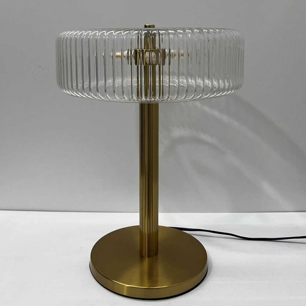Socle de lampe moderne en verre | Finition or | Douille E27 | Pour chambre à coucher salle à manger | Design élégant | 23 cm de hauteur | Éclairage