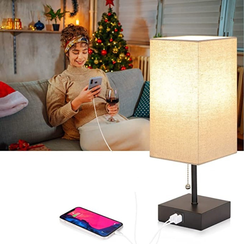 USB-Lampe mit Ladestation | Zwei USB-Ports | Inklusive 9W LED-Lampe | Hörschirm