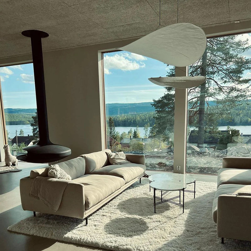 LunaLux LED-Deckenlampe | Modernes Design | Hochwertiges Metall | Weiße Kunstseide-Oberfläche | Für Schlafzimmer | Esszimmer | Wohnzimmer