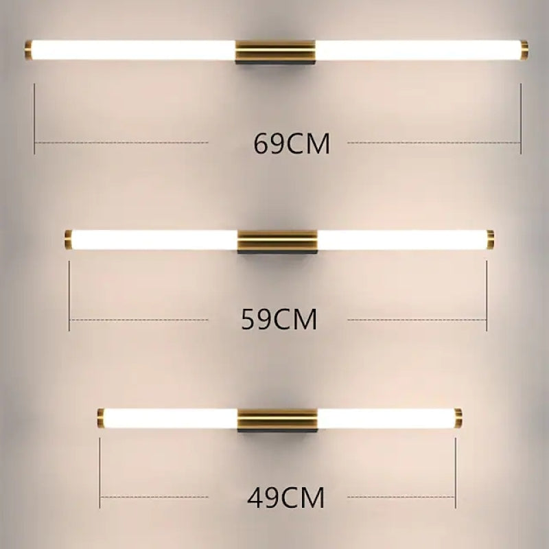 Leigh LED Wandleuchte | Weiß-Gold Metall | Modern Minimalistisches Design | Wohnzimmer & Badezimmer | Edelstahl & Acryl | 49-69 cm | LED 3000K/6000K