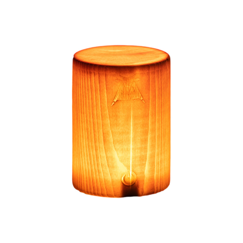 LumiWood | Kabellose LED Lampe | Touchsteuerung | Eingebauter Akku | Holzoptik | Modernes Design | Einstellbare Helligkeit | 25 cm