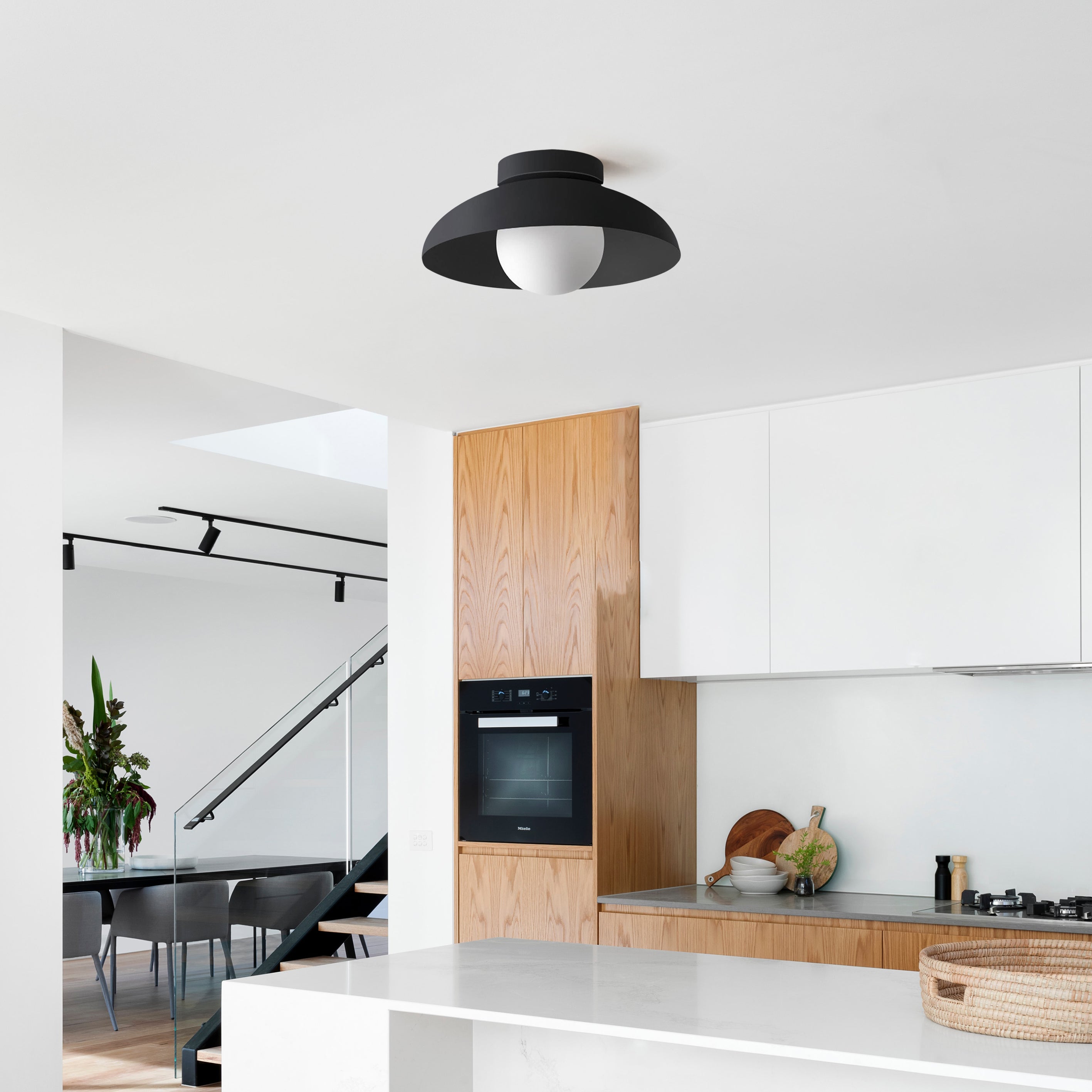 Moderne | Éclairage de plafond en fer | Design semi-encastré | Source lumineuse G9 | 28 cm de diamètre | Tension 110V-120V | Pour pièces sèches