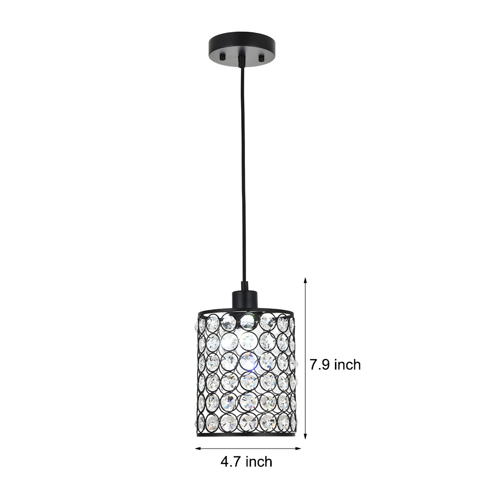 Krystallysekrone | 2 stk | Geometrisk design | Sort & krom | Moderne nordisk stil | Kreativ loftlampe til spisestue | Elegant indendørs belysning