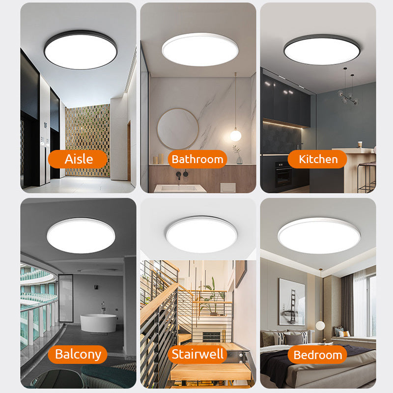 AstraCircle LED | Nowoczesna okrągła lampa sufitowa | Biało-czarny metalowy design | Energooszczędne oświetlenie | Idealna do jadalni