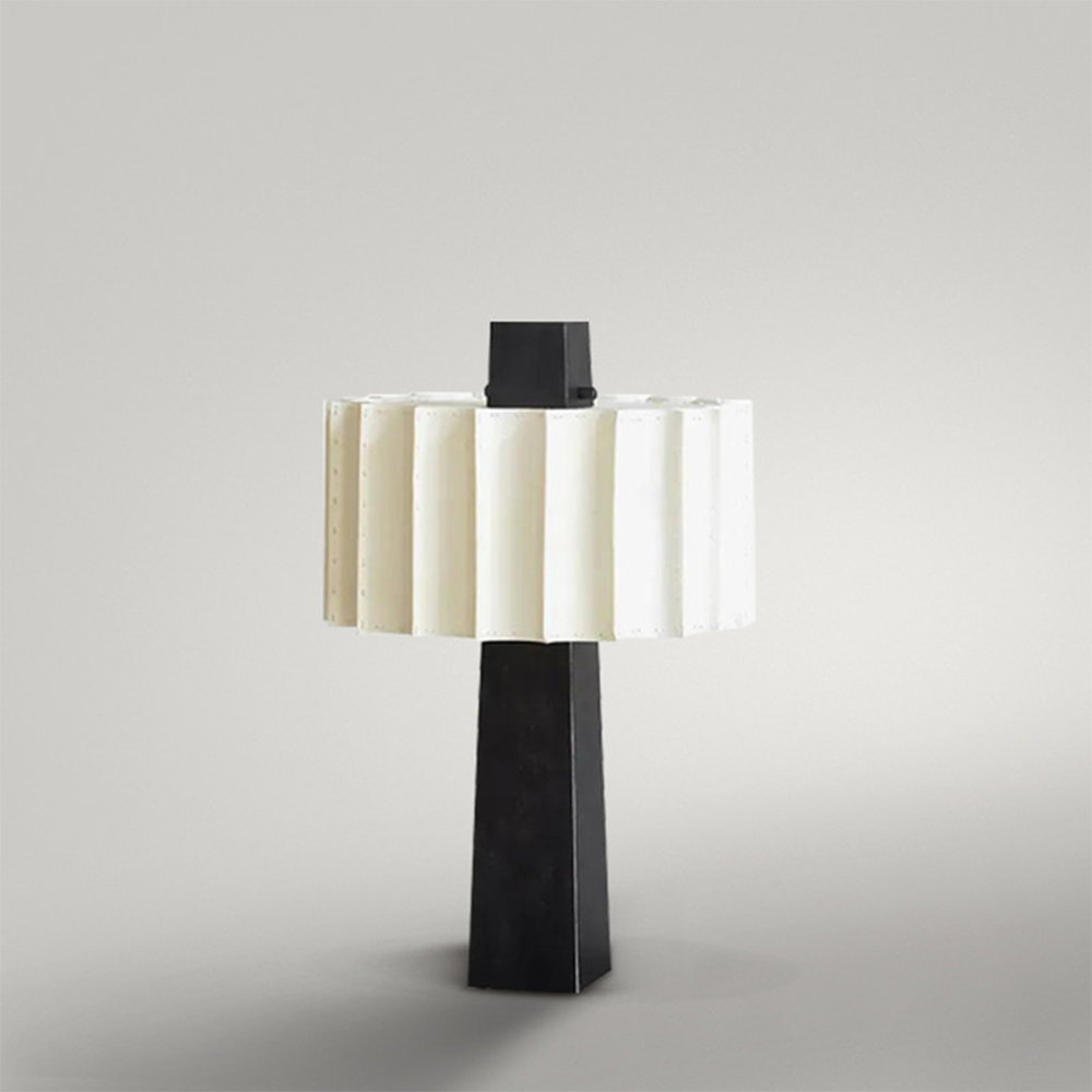 Élégance en Noir & Blanc | Lampe d'intérieur décorative | Base en verre & Abat-jour en tissu | Hauteur 55 cm | Décoration moderne & classique