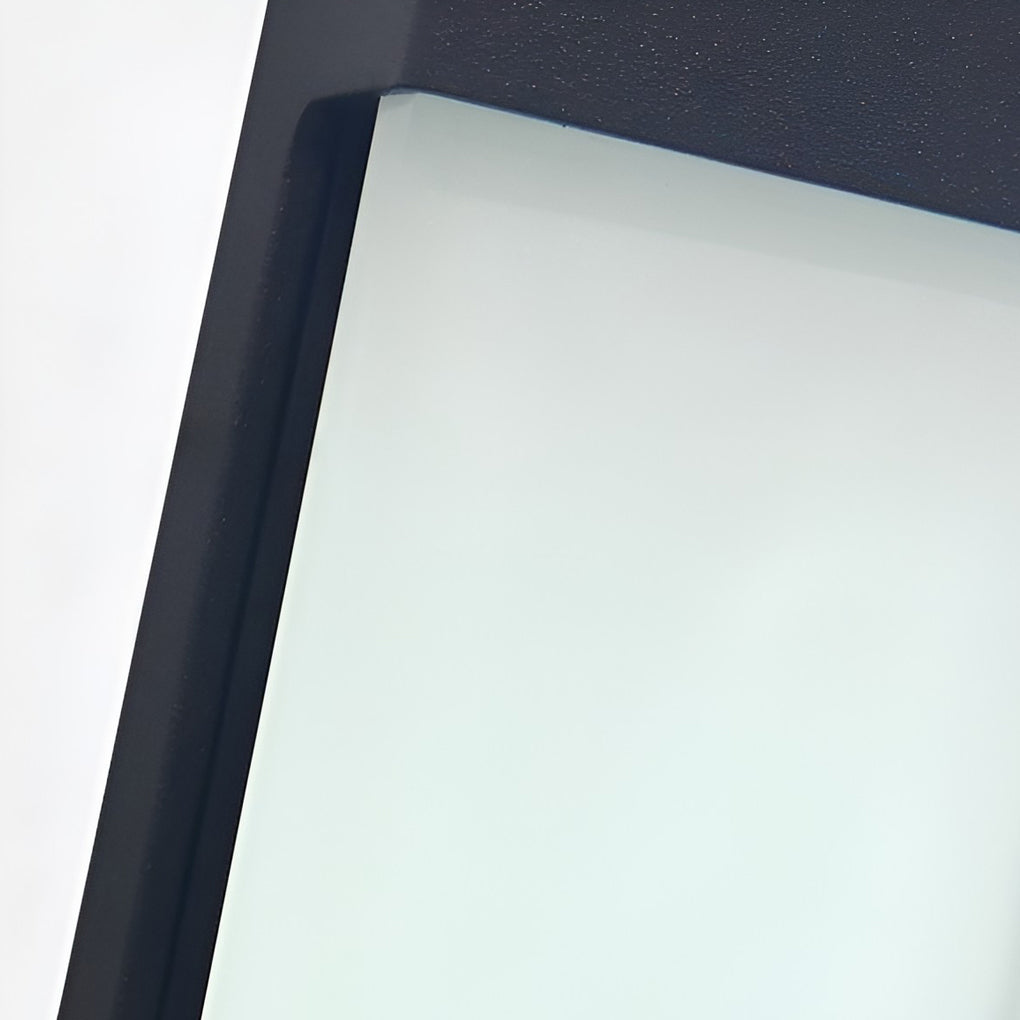 Set mit 2 LED-Solar-Wandleuchten | Rechteckig | Wasserdicht IP44 | Schwarzer Aluminiumrahmen | Warmweiß 3000K | Außenbeleuchtung | Schnelles