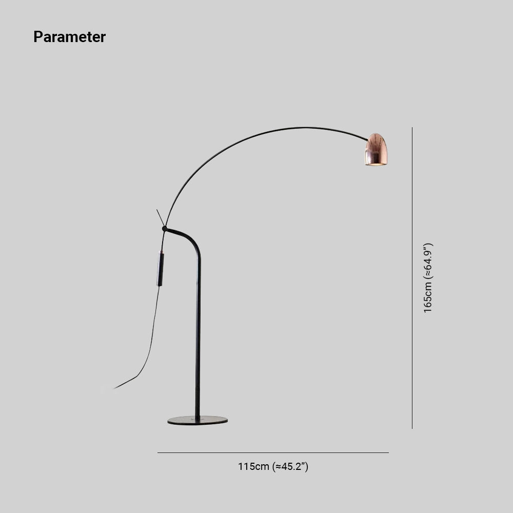 Solerio | Moderne Bogen-Gulvlampe | Justierbar | Elegantes Design | Stabile Basis | Optimale Beleuchtung | Wohnzimmer | Büro | Leseecke | Hohe