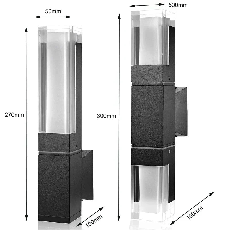 BrightLine | Moderne LED-Wandleuchte aus Aluminium und Acryl | Minimalistisches Design | Innen- und Außenanwendung | IP65 wasserdicht | 6W-12W