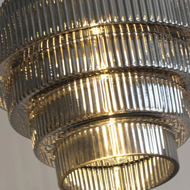 Clarity Loftlampe | Antik Messingflaske | Stribet Glas | Moderne Hængelampe | Køkken & Spisestue Indretning