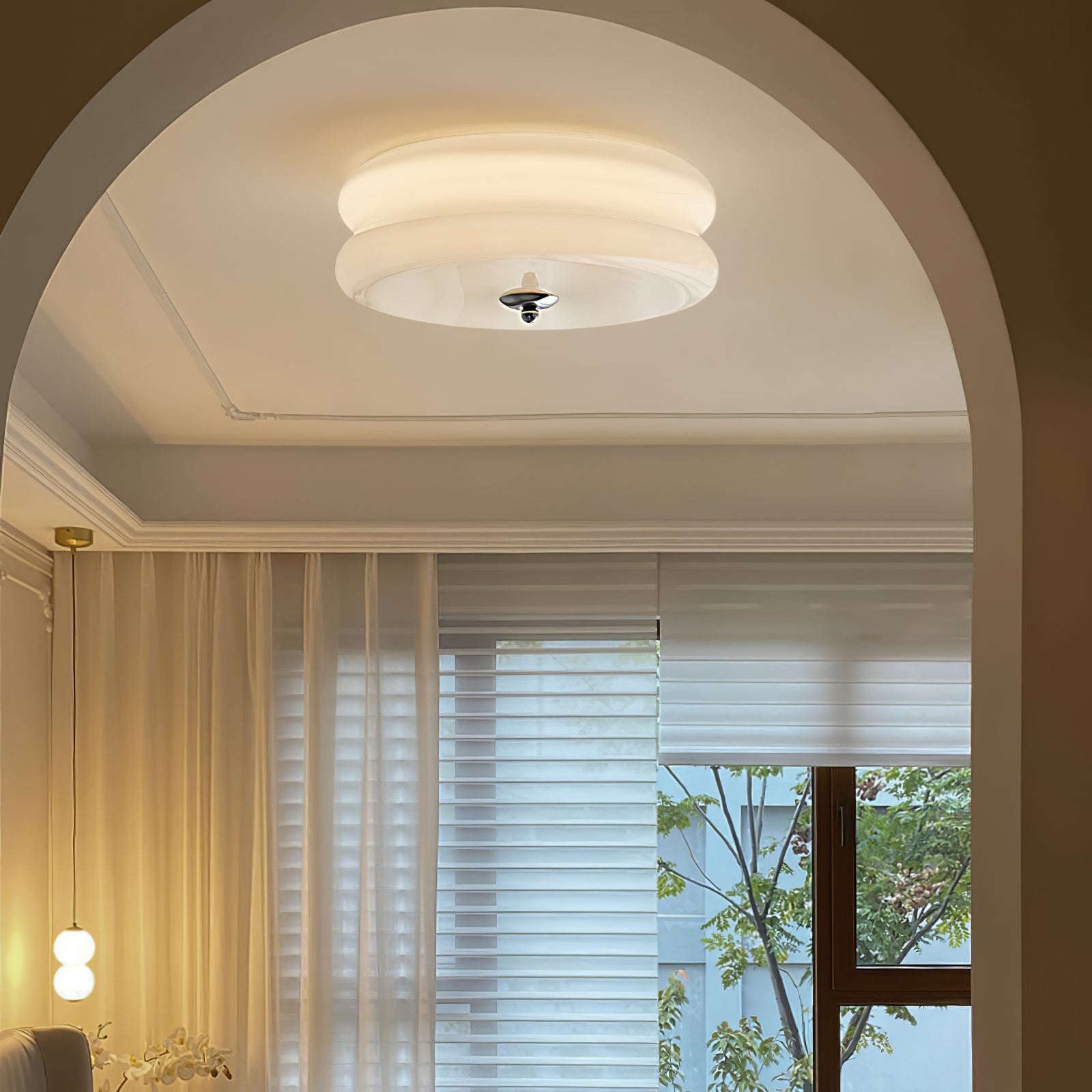 Art Deco loftslampe | Vintage design | Geometrisk elegance | Lysmuligheder 3000K-6000K | Integreret LED | Jern, metal og glas | UL, ETL, CE certificeret | Perfekt til stue, spisestue, entré