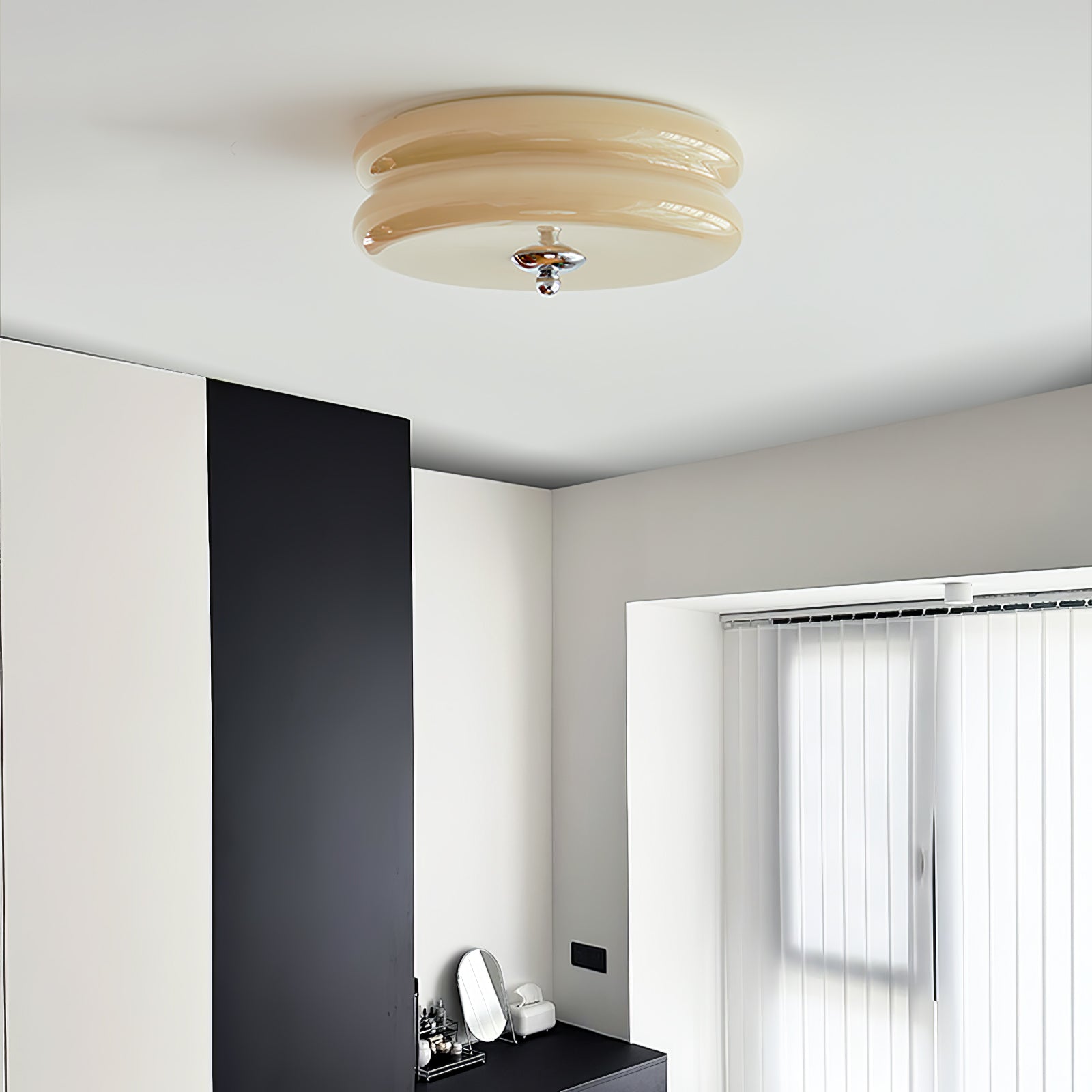 Art Deco loftslampe | Vintage design | Geometrisk elegance | Lysmuligheder 3000K-6000K | Integreret LED | Jern, metal og glas | UL, ETL, CE certificeret | Perfekt til stue, spisestue, entré