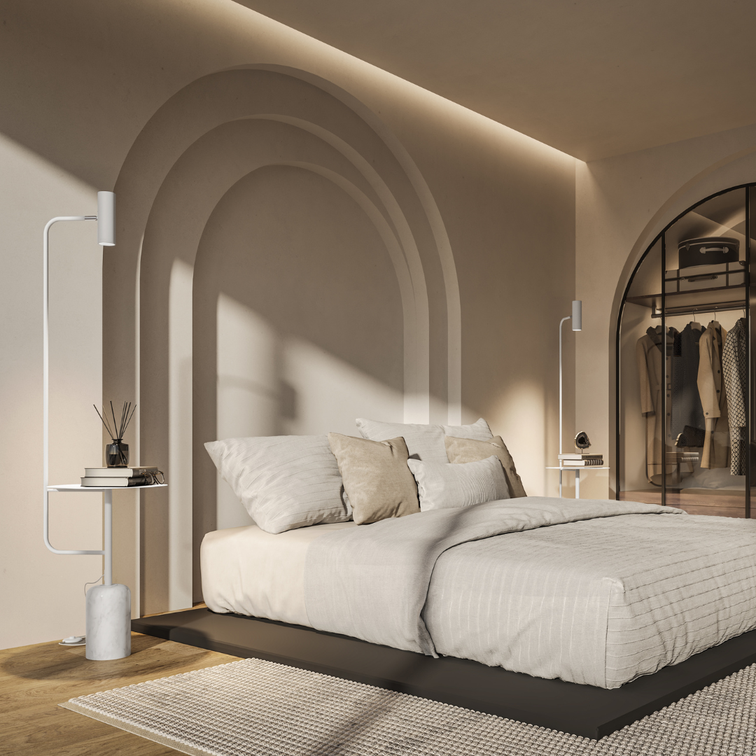 Bodenständer | LED Integriert | Modernes Design | Einstellbare Helligkeit | Energiesparend | Elegante Innenbeleuchtung | Robuste Konstruktion