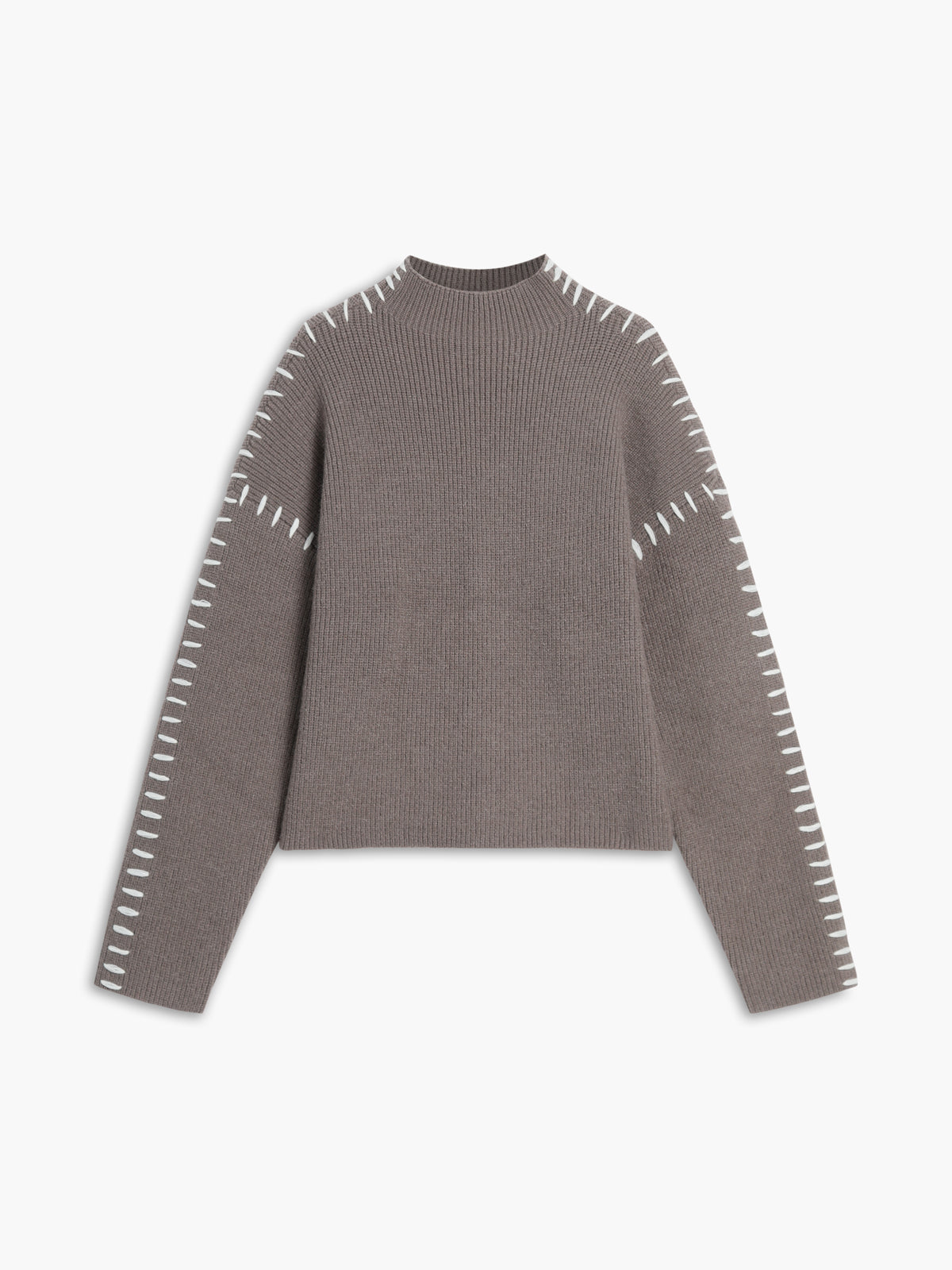 Flyt Fokus | Oversized Mock Neck Striktrøje med Elegant Design til Kvinder | Behagelig Pasform | Varm og Hyggelig til Kolde
