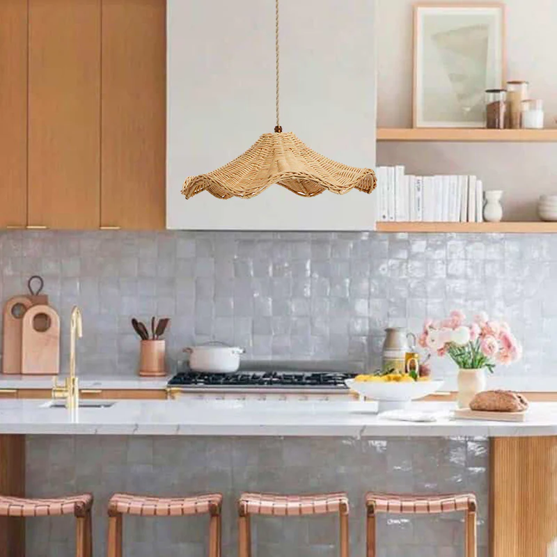 Boheme Rattan Lampe suspendue tissée à la main | Longueur réglable 150 cm | Douille E27 | Max 40W | Matériau en roseau | Ø 30/40/50 cm | Pour salon,