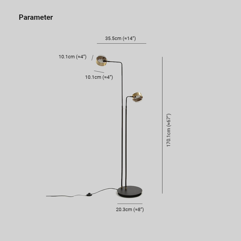 Moderne LED Stehlampe Schwarz | Metall & Keramik | 5 Lichtquellen | Netzstrom | Schlafzimmer & Wohnzimmer | 110-240V | IP20 | Montage