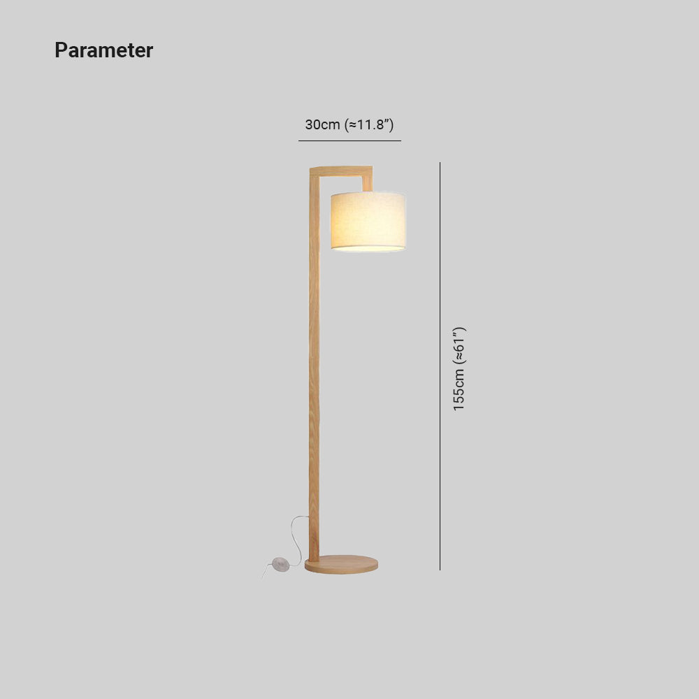 Ozawa | Stehende LED-Lampe | Winkearm | Beigefarbenes Holz | Modernes Design | Innenbeleuchtung | Schlafzimmer &