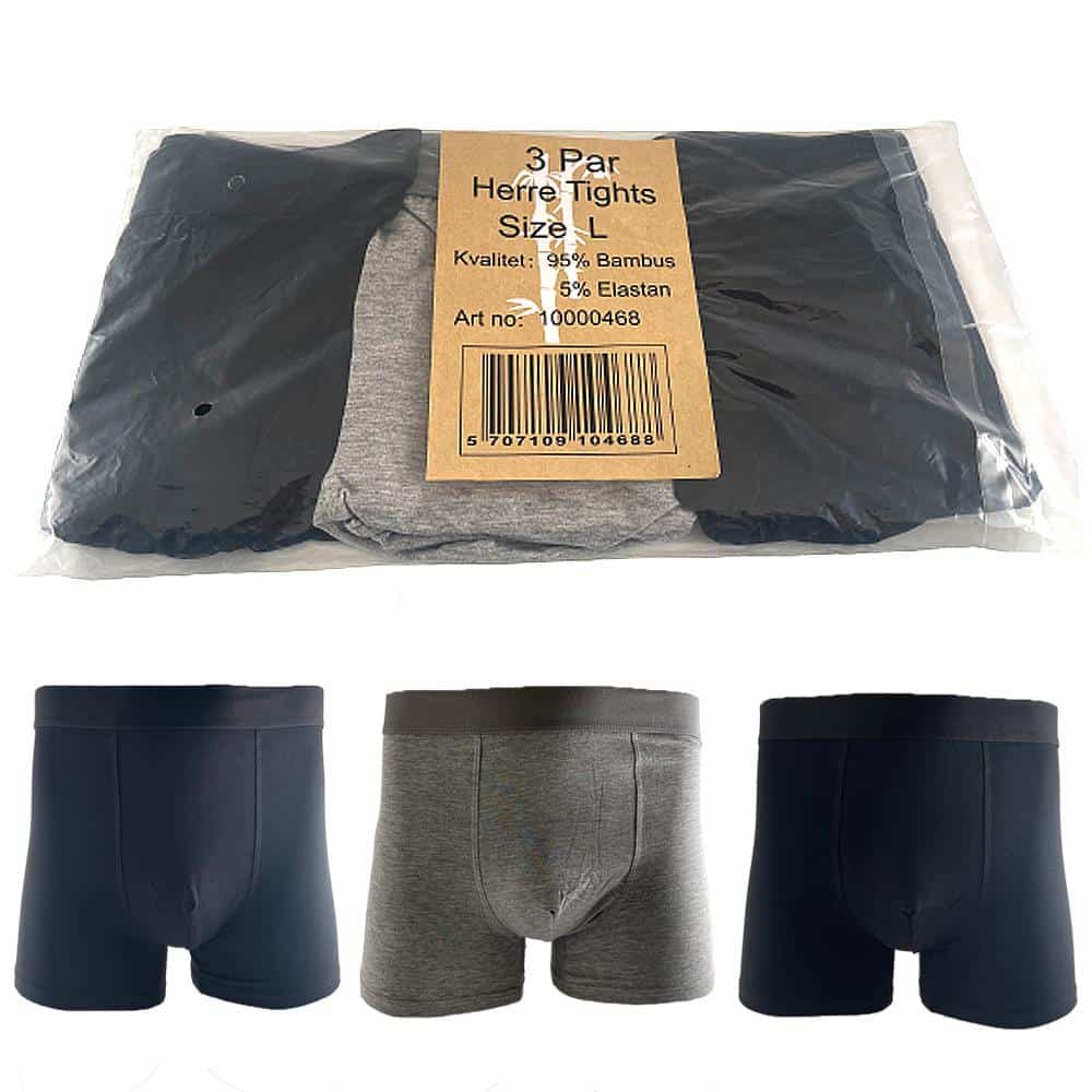 3 par Bambus Underbukser / Tights til Mænd
