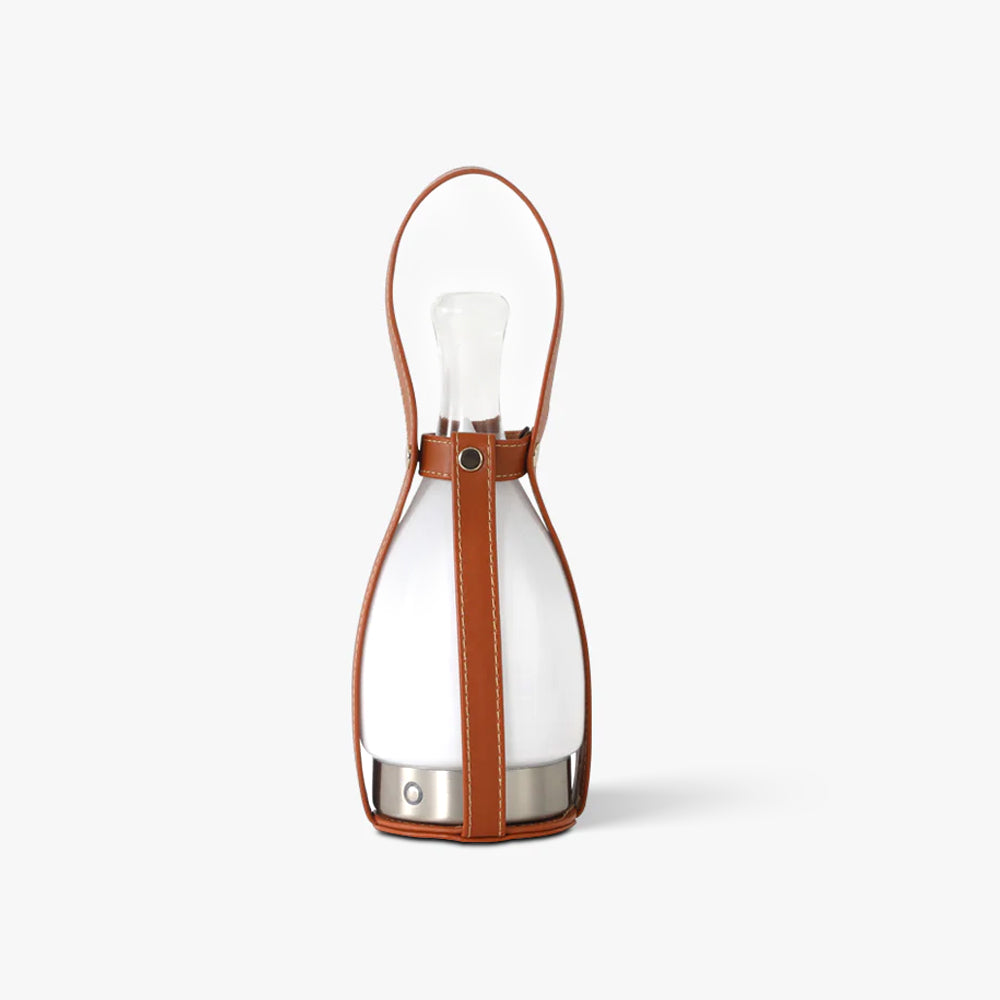Lampe en verre en cuir Bell | LED portable | Chargement solaire et USB | Design de luxe | Contrôle tactile | Pour cuisine et salon | Ø30