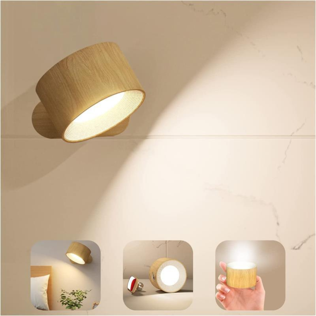 Wireless Rechargeable 360° Wall Light | Flexible LED Lighting | Adjustable Direction | Energy Efficient