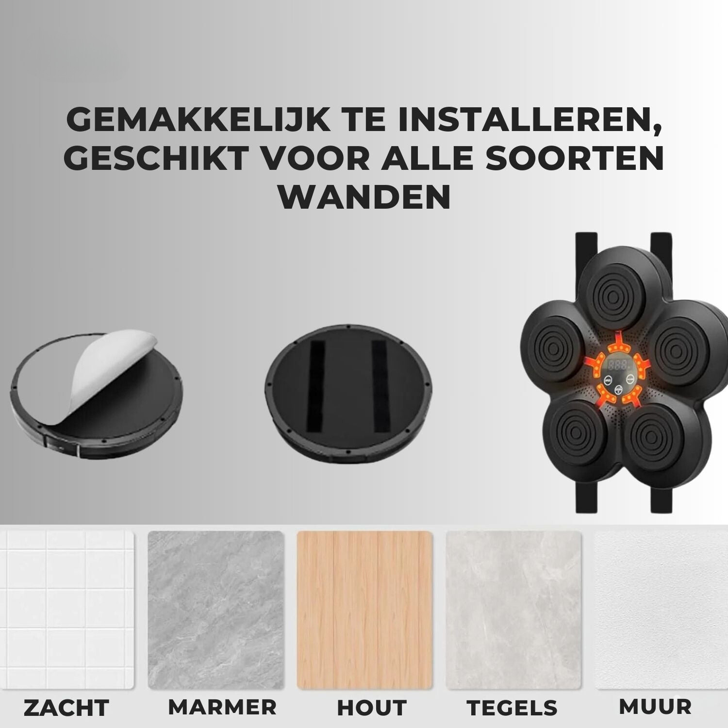 BoxBuddy™ | Interaktiv boksemaskine med smarte sensorer og Bluetooth | Justerbart træningsudstyr til børn og voksne | Holdbart design | Nem montering på væg | Forbedr styrke og reflekser derhjemme